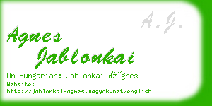 agnes jablonkai business card